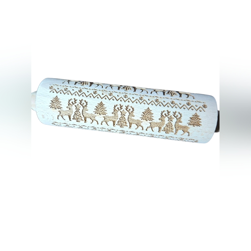 Christmas Pattern Embossed Rolling Pin